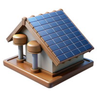 serene artistic Solar Panels on Roof Top View Transparent high quality png