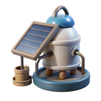serene minimalist Solar Powered Water Purification System Isolated exclusive png