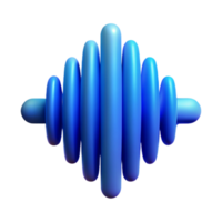 dramatic contemporary Sound Waveform Abstract Design Blue Gradient Isolated high quality png