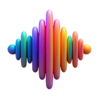 magnificent modern Sound Waveform Visualizer Abstract Design Colorful Gradient Cutout high quality png