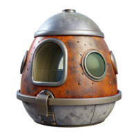 impressive abstract Space Capsule Front View Cutout with Hatch Open professional png