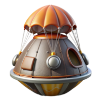 extraordinary minimalist Space Capsule Parachute Deployment Isolated Element premium png