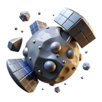 vibrant abstract Space Debris Satellite Fragment Isolated Graphic premium png