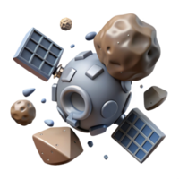 magnificent abstract Space Debris Satellite Fragment Isolated Graphic detailed png