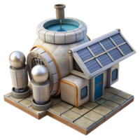 serene minimalist Space Station Exterior View Cutout with Solar Panels original png