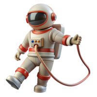 elegant rustic Spacewalk Astronaut with Tether Line Visible Transparent Background original png