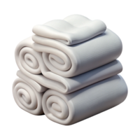 dramatic rustic Spa Towels Folded Neatly White Isolated Element high resolution png