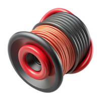 dramatic abstract Speaker Wire Red and Black Strands Isolated Element Transparent Background png