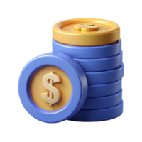 serene classic Stack of Coins with Dollar Sign Transparent Background genuine png