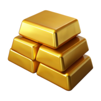 beautiful contemporary Stack of Gold Bars with Shiny Surface Transparent Background png