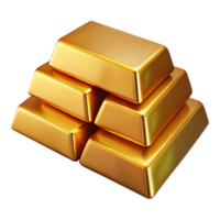 stunning artistic Stack of Gold Bars with Shiny Surface Transparent Background premium png