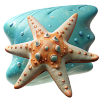 vibrant abstract Starfish on Ocean Floor Cutout Transparent Background genuine png
