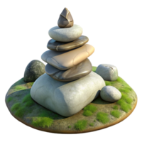wonderful minimalist Stone Cairn on Hilltop Transparent Background premium png