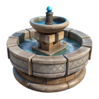 dramatic minimalist Stone Fountain Front View Transparent Background high quality png