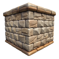 serene rustic Stone Wall Corner Isolated with Vines professional png