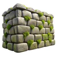 vibrant abstract Stone Wall Isolated with Gray Stones high resolution png