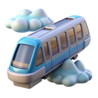 stunning abstract Streamlined Sky Train Isolated on Transparent Background premium png