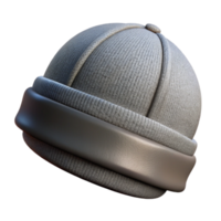 serene modern Street Style Beanie Grey Isolated on Transparent Background png