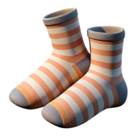 serene creative Striped Socks with Transparent Background high quality png