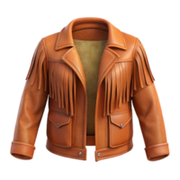 impressive rustic Suede Jacket Fringed Brown Transparent Background high resolution png
