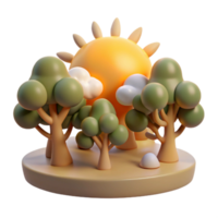 serene vintage Sunlight Filtering Through Trees Forest Isolated original png