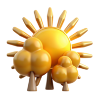 serene modern Sun Rays Through Trees Golden Transparent Background Isolated authentic png