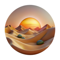 wonderful creative Sunset Over Desert Landscape Panoramic View Cutout high resolution png