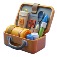 impressive modern Survival Kit Contents Organized Neatly in Case Transparent Background exclusive png