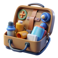 extraordinary modern Survival Kit Contents Organized Neatly in Case Transparent Background high quality png