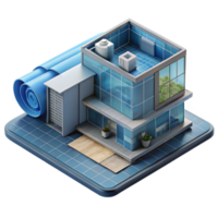 impressive abstract Sustainable Architecture Blueprint Transparent Background detailed png