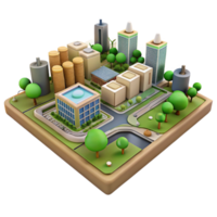 beautiful abstract Sustainable Urban Planning Model Isolated high resolution png