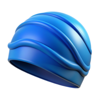 vibrant abstract Swimming Cap Blue Silicone Front View Isolated high quality png