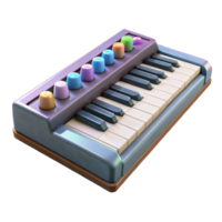 dramatisch abstrakt Synthesizer Tastatur mit Knöpfe und Tasten isoliert ausgeschnitten transparent Hintergrund png