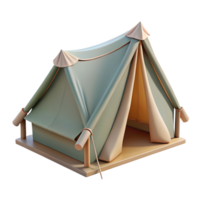 vibrant modern Tent Front View with Open Flap Transparent Background detailed png