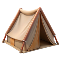 serene rustic Tent Front View with Open Flap Transparent Background original png