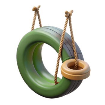 lindo clássico pneu balanço jardim decoração transparente fundo png