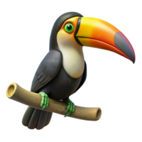 serene traditional Toucan Perched on Branch Isolated Element exclusive png