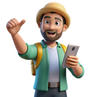 extraordinary artistic Tourist Taking Selfie with Scenic View Transparent high quality png