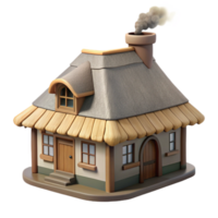 serene abstract Traditional Thatched Roof Cottage Cutout Element authentic png
