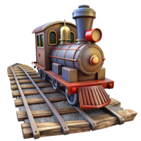 serene classic Train on Railway Tracks Isolated premium png