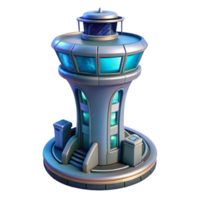 stunning vintage Transparent Background Futuristic Airport Terminal Isolated professional png