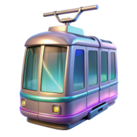 dramatic minimalist Transparent Background Futuristic Tram Front View high resolution png