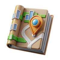 magnificent rustic Travel Guide Book with City Map Cutout with Detailed Illustrations authentic png