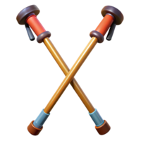 beautiful rustic Trekking Poles Extended Isolated premium png