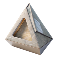 impressive classic Triangle Shaped Packaging Box with Window Display Transparent Background premium png