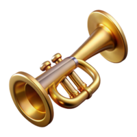 extraordinary modern Trumpet Gold Finish Isolated Cutout Transparent Background premium png