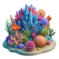 wonderful minimalist Underwater Coral Reef Scene Transparent Background original png