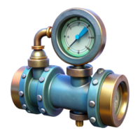 dramatic classic Underwater Pipeline Flow Meter Transparent Background with Digital Readout high quality png