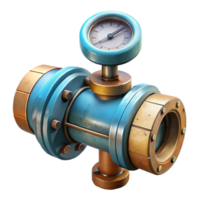 impressive rustic Underwater Pipeline Flow Meter Transparent Background with Digital Readout high quality png