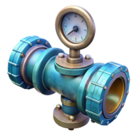 beautiful contemporary Underwater Pipeline Flow Meter Transparent Background with Digital Readout high quality png